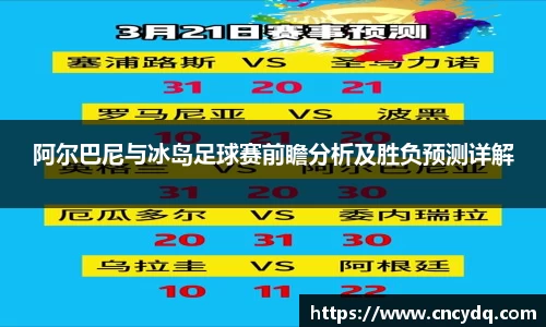 阿尔巴尼与冰岛足球赛前瞻分析及胜负预测详解